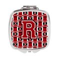 Carolines Treasures Letter R Football Red, Black and White Compact Mirror CJ1073-RSCM